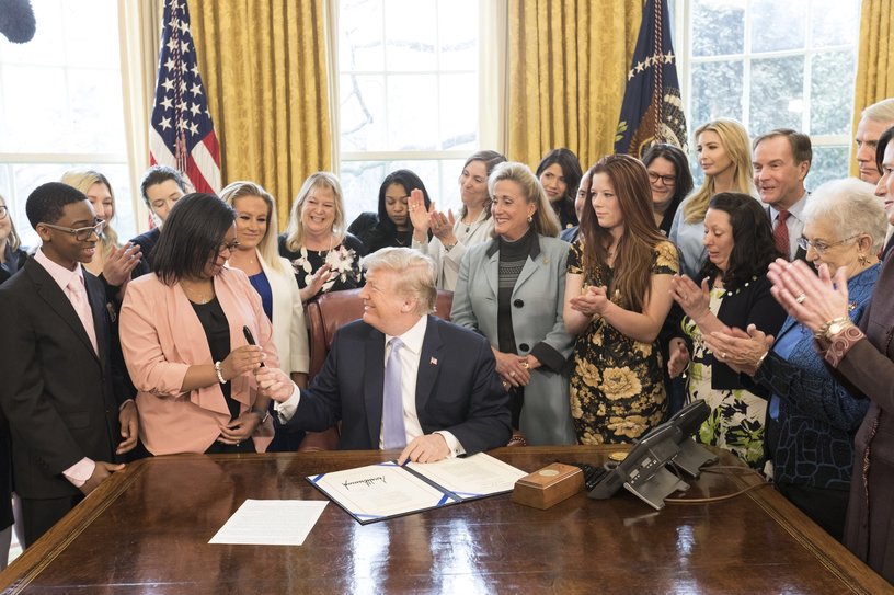 President Trump signs into law the so-called FOSTA-SESTA legislation that the U.S. Congress passed with near-unanimous support March 21